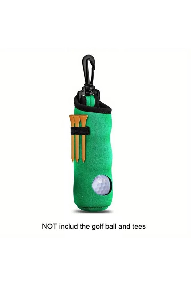 Green 1pc Golf Tee Holder, Golf Ball Carry Bag Pouch Golf Ball Holder Keychain Belt Clip, Golf Gifts