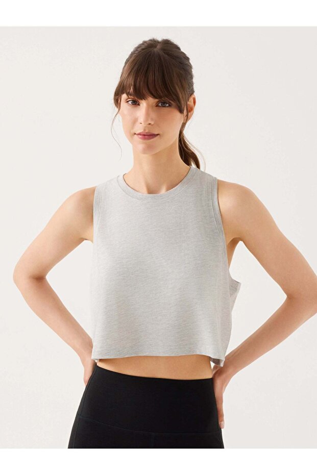 Aura Crop Top Gray Melange