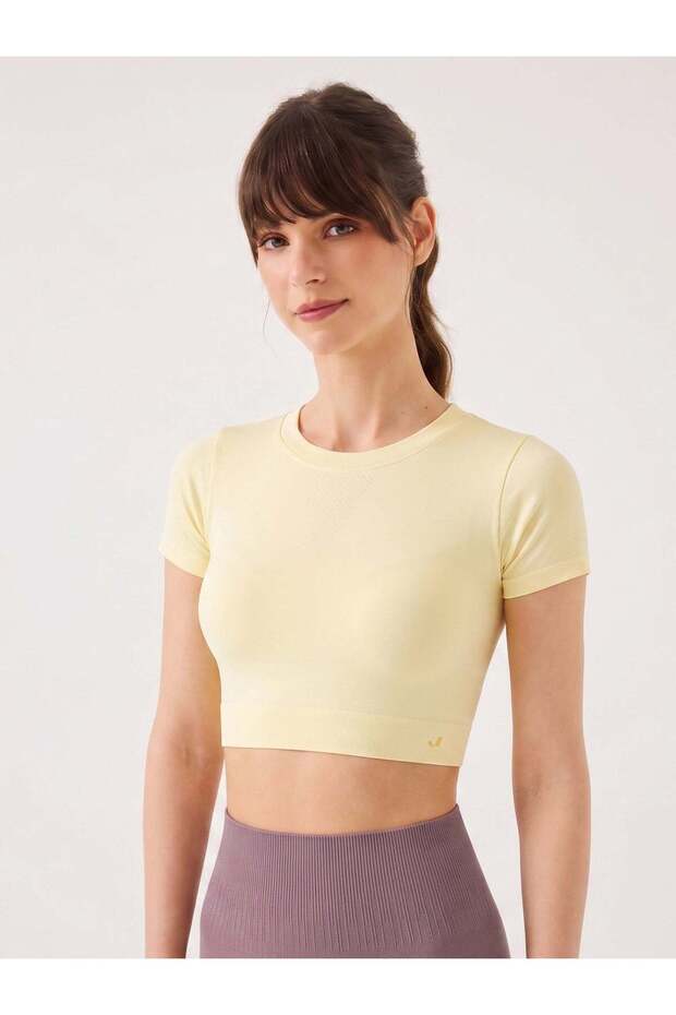 Captiva Soft Textured & Flexible Crop Top Yellow