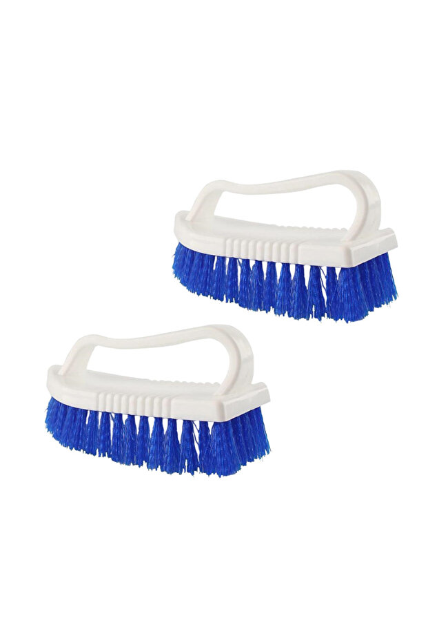 2pcs Multi Purpose Scrub Brush Long Handle Blue Bristles Foaming Powerful Stain Remover Durable Hous