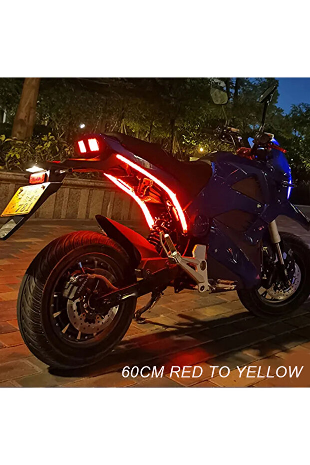 60cm red yellow 2pcs Motorcycle Turn Signal Lights LED Daytime Running Lights Tail Light DRL Waterpr