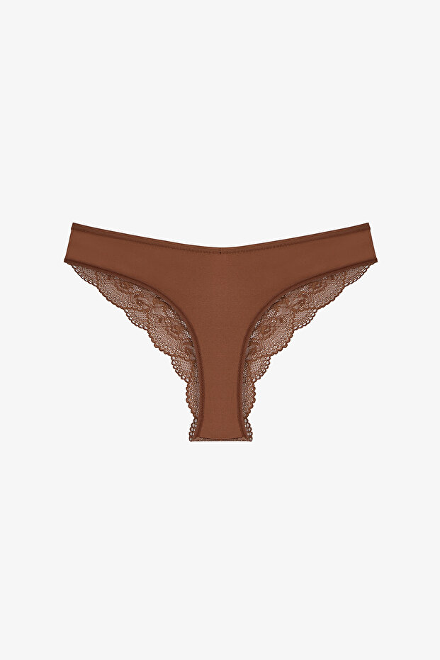 سروال داخلي برازيلي بقصة على شكل حرف V من Brown Essentials