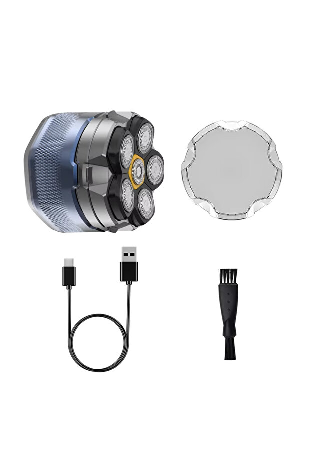blue 2 Electric Head Shaver for Bald Men 6D Magnetic Razor Hair Trimmer Rechargeable LED Waterproof