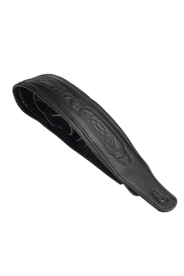 Black Adjustable Leather Guitar Strap Soft Widen Thicken Durable Shoulder Belt for Electric Acoustic