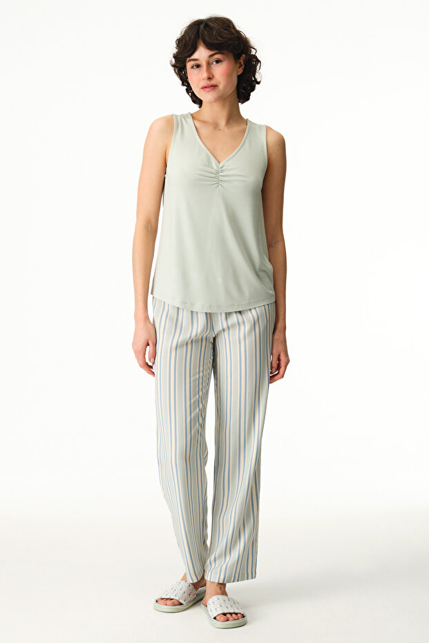 Light Green Serenity Solid Athlete Pajama Top