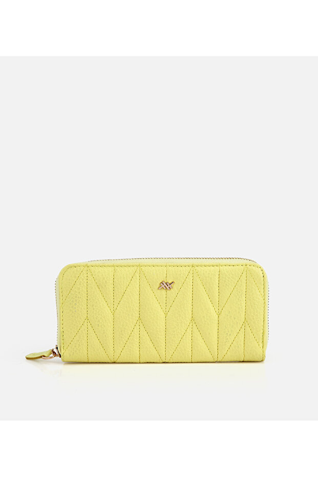 Women's Leather Yellow Wallet