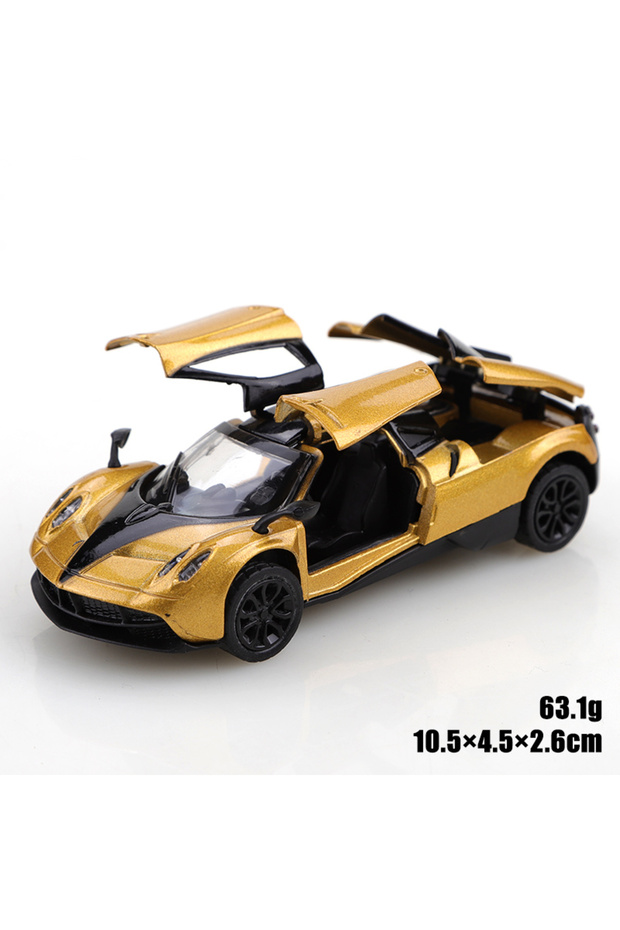pa gold (Bagged) 1/43 Scale Gold Pullback Racing Car, Die-Cast Metal, Three Doors That Open. Exquisi