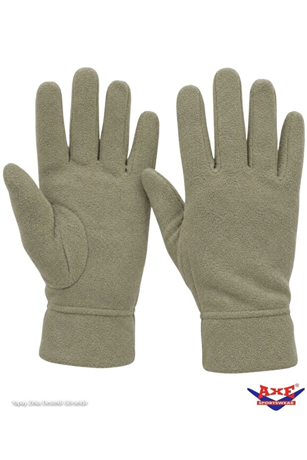 Men's Winter Nano Green Thermal Fleece Gloves with Foldable Cuffs for Comfortable Use