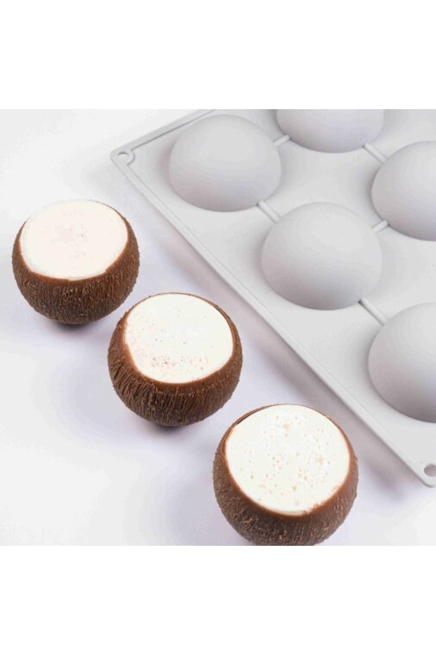 Nova Silicon 9-Cavity Full Sphere Silicone Mold, Non-Stick, for Chocolate, Cakes, and Pralines. Each Compartment Has a Diameter of 75 Mm.