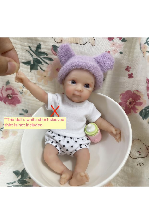 Silicone Girl 15CM Mini Bettie Full Solid Silicone Reborn Baby Doll Washable Body Girl Adorable 6 In