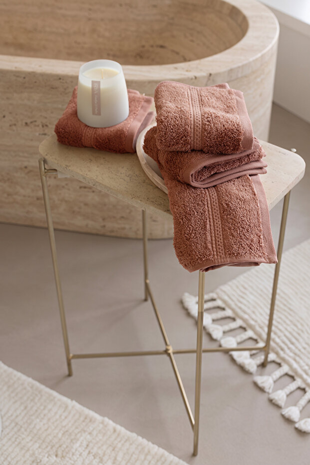 Egyptian 100% Egyptian Cotton 4-Piece Towel Set 30X50 cm Copper Rose