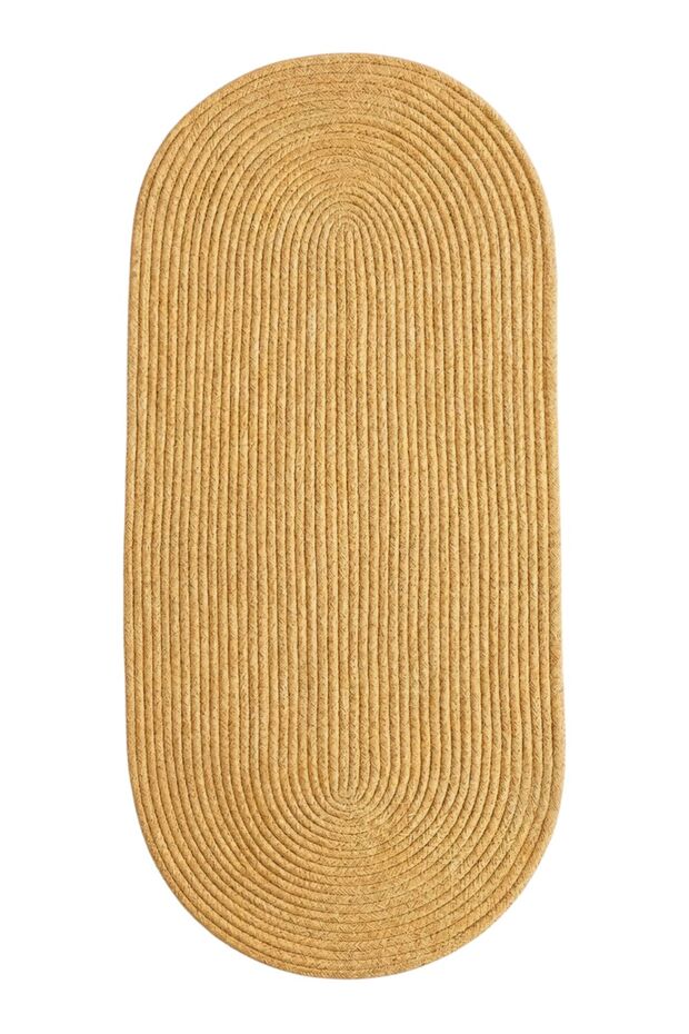 Washable Wicker Runner 33X100 cm - Oval Jute Look Knitted Tablecloth - Bohemian & Scandinavian