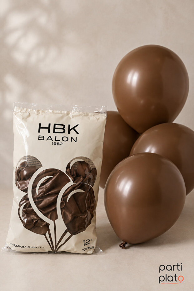 HBK 12" CHOCOLATE COLOR BALLOON 100 PIECES