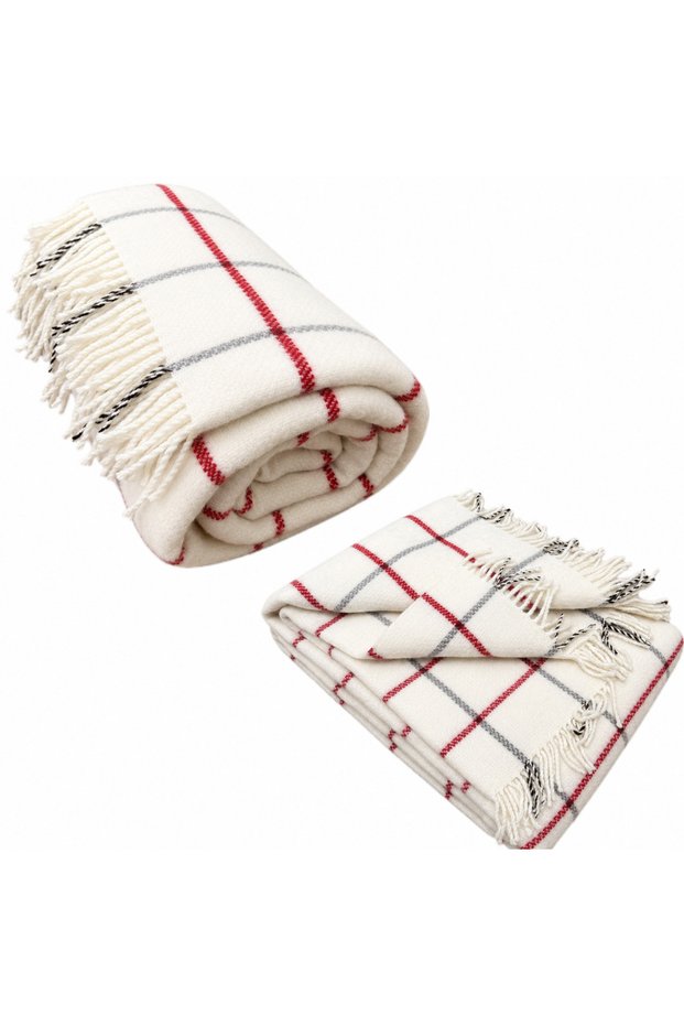 100% Merino Lamb Wool Double Blanket; Natural Dyeing, Hand-Woven Women's Coop. Product Is Soft and Warm! (New Product)