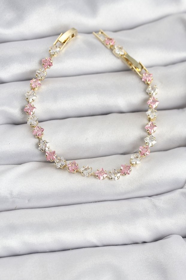 Square Zircon Stone Gold Color Women's Bracelet