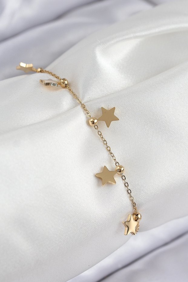 316L Steel Sequential Star Model Gold Color Women's Bracelet