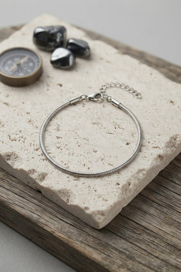 316L Steel Silver Color Snake Chain Model Men's Bracelet