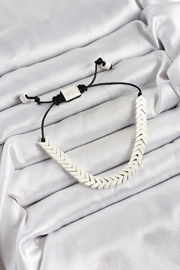 White Juju Women's Bracelet with Brass Elevator