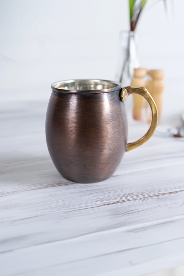 Modern Handmade Classic Copper Cup Oxide Color 8X10Cm