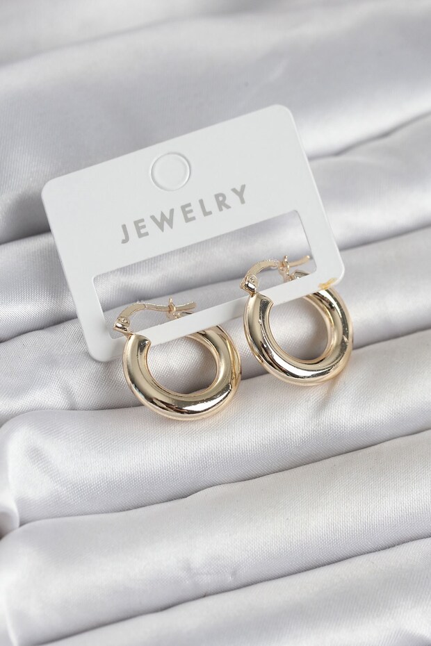 Gold Color Brass Hoop 20 mm Women's Earrings