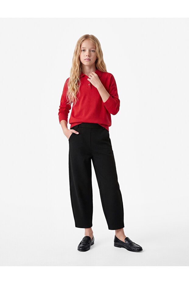 Viscose Blended Elastic Waist Balloon Form Pants
