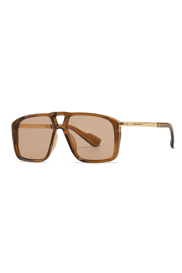Ginger 2024 New European and American Men's Aviator Glasses Retro Double Sorghum Square Frame Sungla