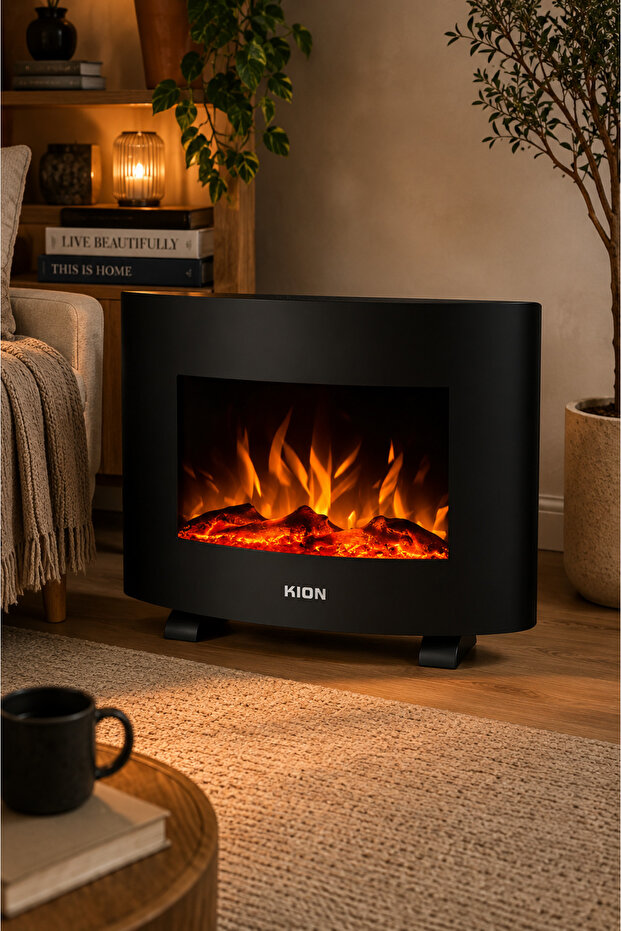 Electric Heater With Screen 2000 Watts, KH/2620, 1750W, Powerful, Easy-Clean Premium, Black