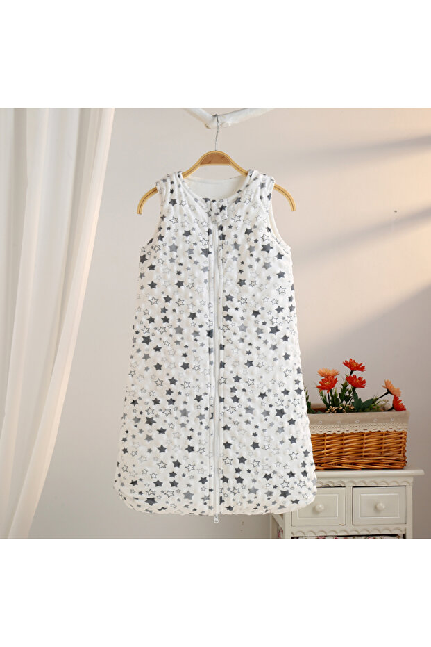Star Baby Sleeping Bag 0-6m Autumn and Winter Vest-Style Bean Velvet Newborn Leg-Wrapped Sleeping Ba