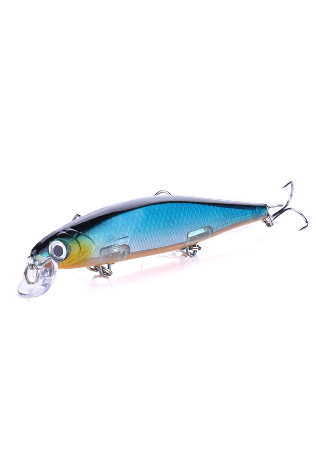1-1PC 1pc Minnow Trolling Fishing Lure Laser Hard Artificial Bait 3D Eyes 11cm 13g Wobblers Bass Pik