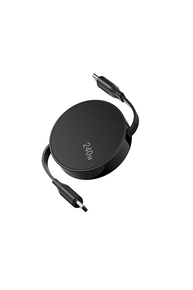 black NNBILI C to C Retractable PD240W Fast Charging Type-C Data Cable 1M Mobile Phone Charging Wire