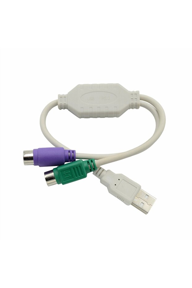 WHITE Dual PS2 Male To USB Female Converter Cable Adapter USB To Two PS/2 Use Interface For Mouse Ke