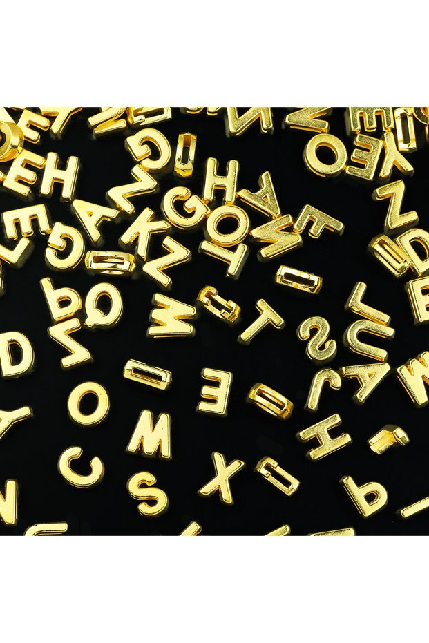 80pcs 1Pack FZ285-1 80pcs/Lot DIY Jewelry Making 26 Letters Beads Gold Plated Pendant loose Beads Fo