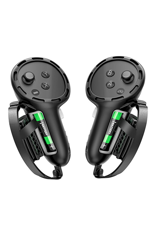 black VR Controller Grip Cover for Meta Quest 3S Accessories, Silicone Controller Cover for Oculus Q