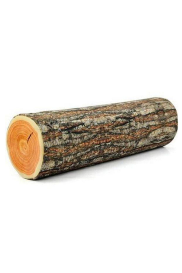 long cylinder 1Pc New Home Natural Camping Cylinder Woods Design Log Soft Plush Cushion Pillow Throw