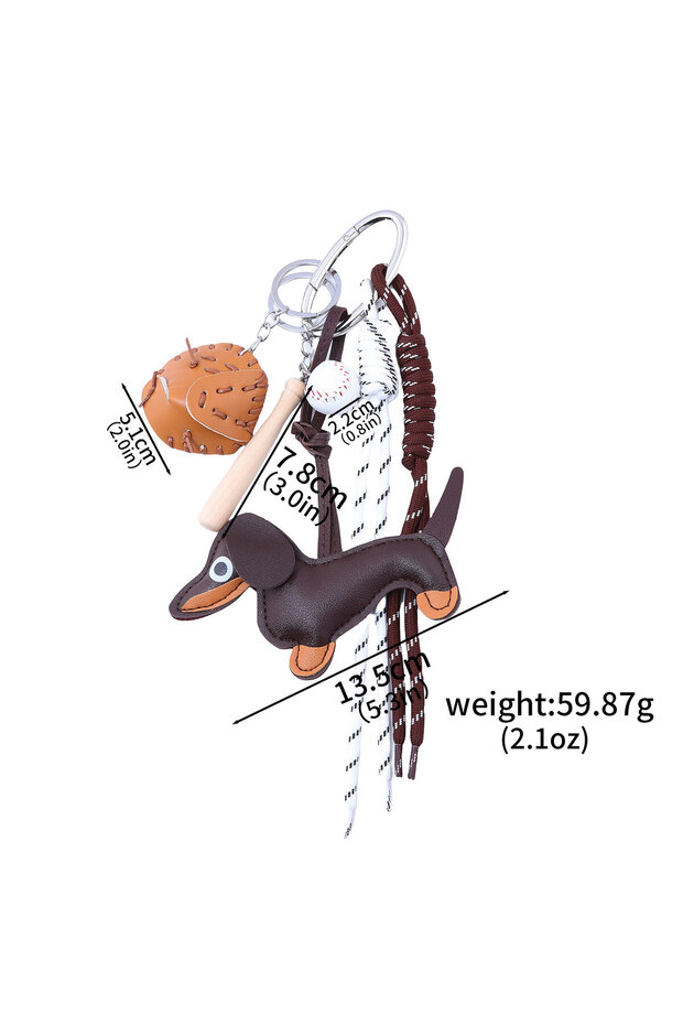 BG00036-02 Braided Rope Bag Pendant High-grade Keychain Pendant Ruth's Same Style Dachshund Pendant