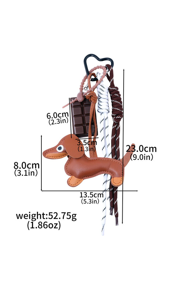 BG00037-02 Braided Rope Bag Pendant High-grade Keychain Pendant Ruth's Same Style Dachshund Pendant