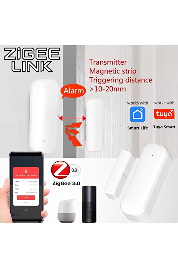 4Pcs Tuya Smart Zigbee 3.0 Door Sensor Smart Home Open Close Detector Smartlife App Control Notifica