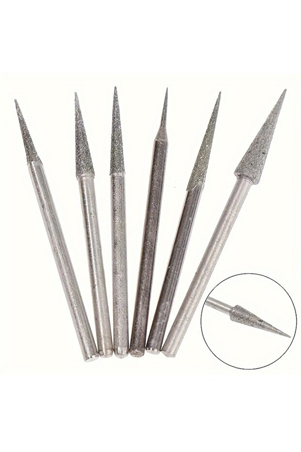 6Pcs 6pc 2.35mmHigh Speed Precision Grinding Burr Needles Rotatable Metal/Stone/Jewelry Engraving To