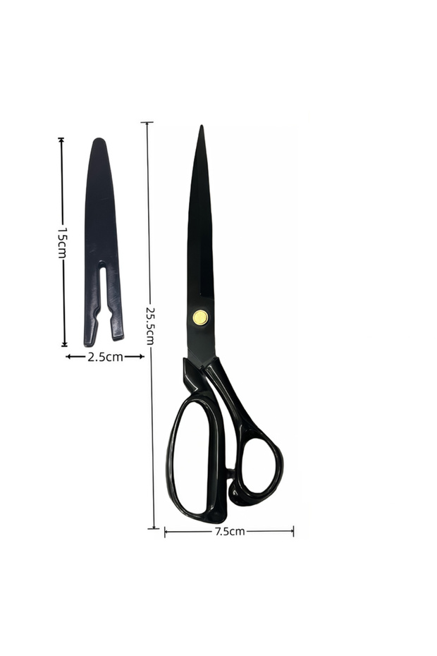 Black Pro 10inch Stainless Steel Black Blade Rust Proof Household Sewing Scissors Art Scissors Fabri