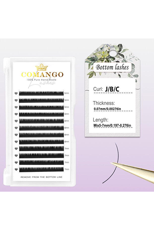 Mix 5-7mm 0.07mm J Bottom lash Bottom Black Lower Eyelashes Extension Short Synthetic Lashes Mink In