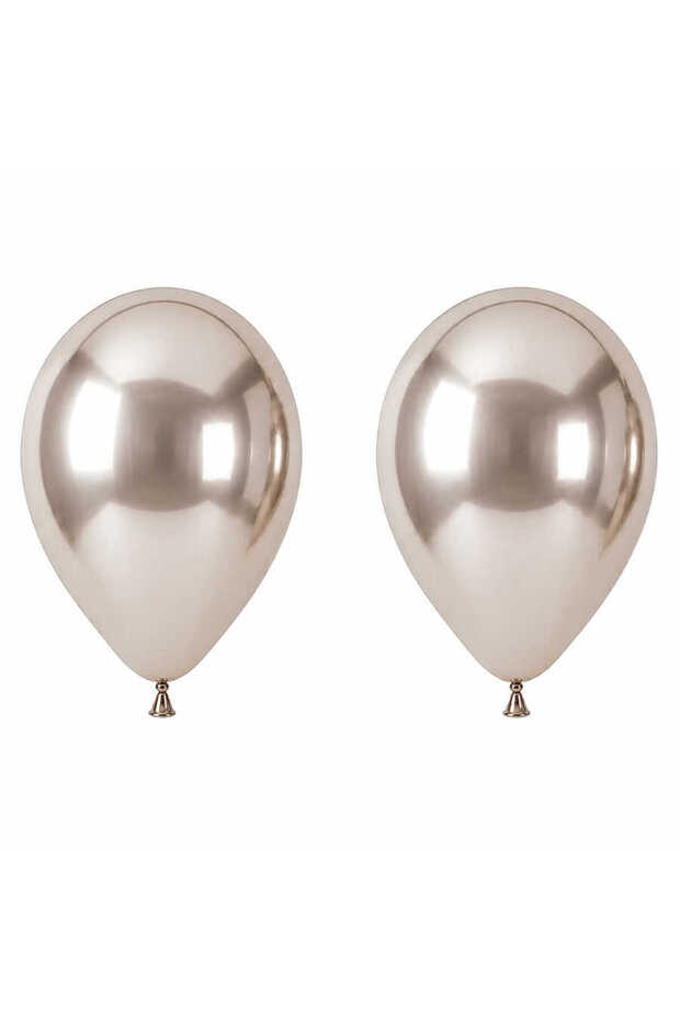 White Gold Color Latex Chrome Balloon (45 cm) - 2 Pieces