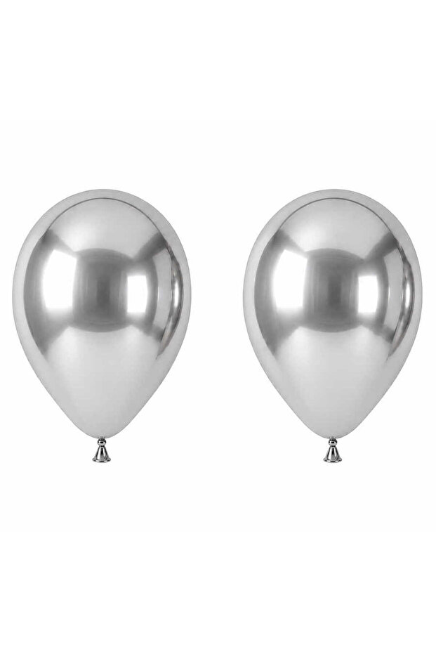 Silver Color Latex Chrome Balloon (45 cm) - 2 Pieces