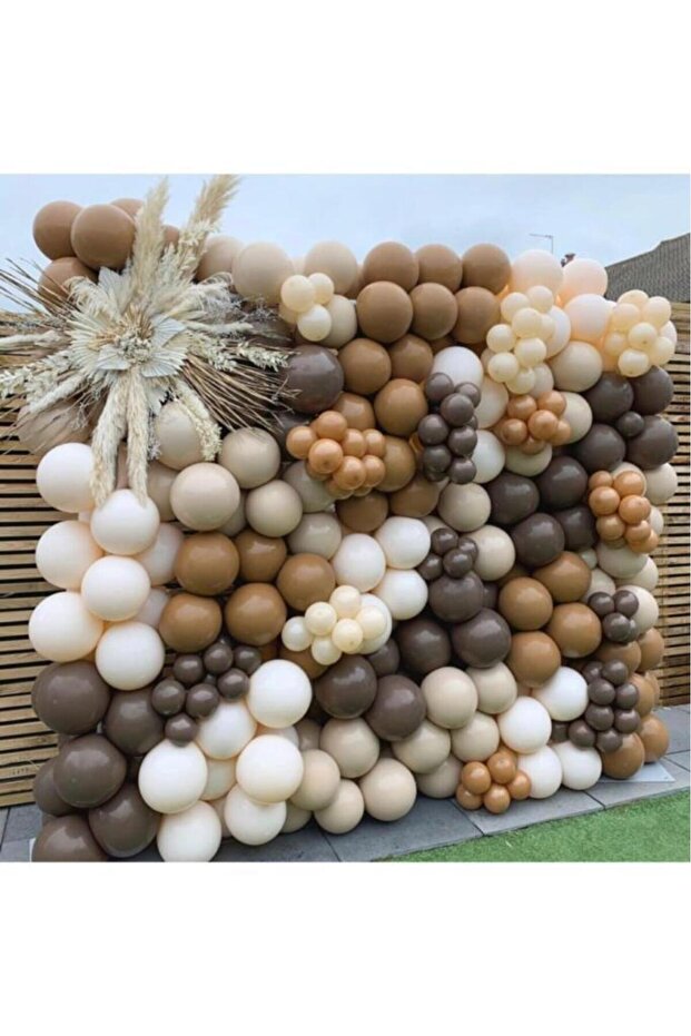 Brown Caramel Skin And Salmon Balloon Chain 100 Pieces