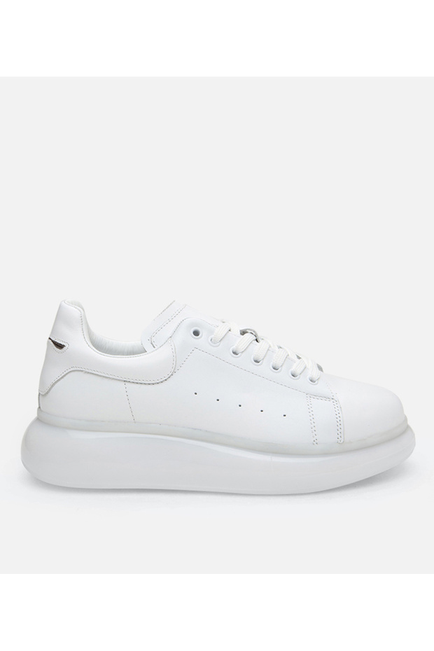 Men's Leather White Casual Shoes