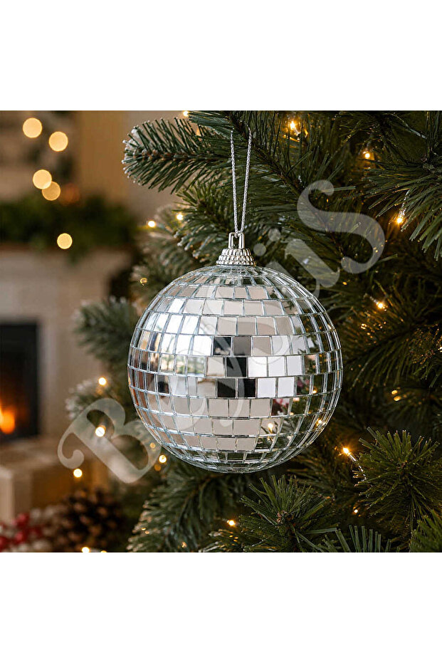 Christmas Pine Tree Ornament Mirrored Disco Ball 10 cm