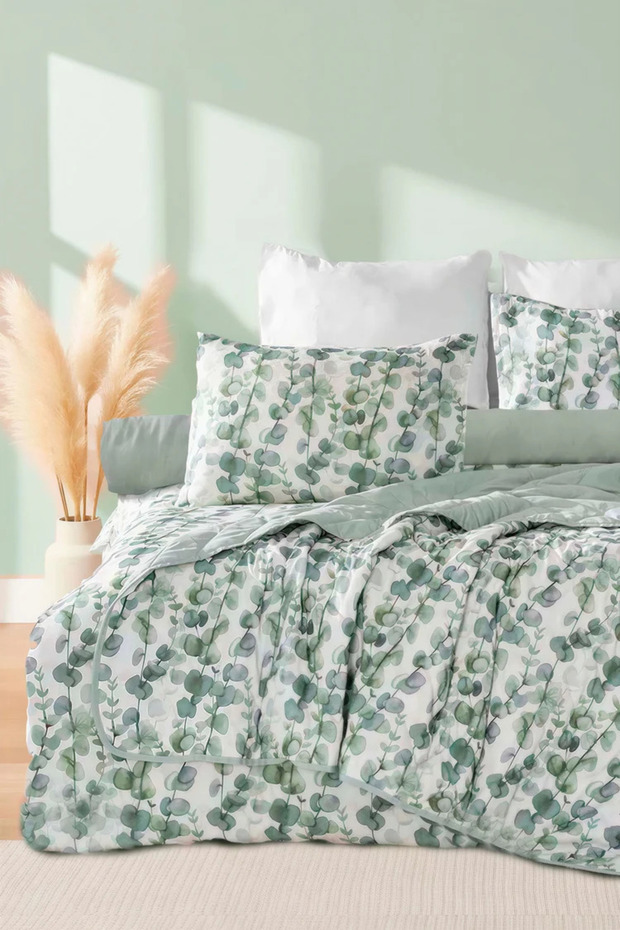 Eucalyptus Double Duvet Cover Pique Set - 7 Piece Dowry Set