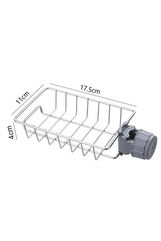 silver 1PC Hanging Faucet Rack Adjustable Height Flexible and Rotatable Kitchen Sink Drain Holder S