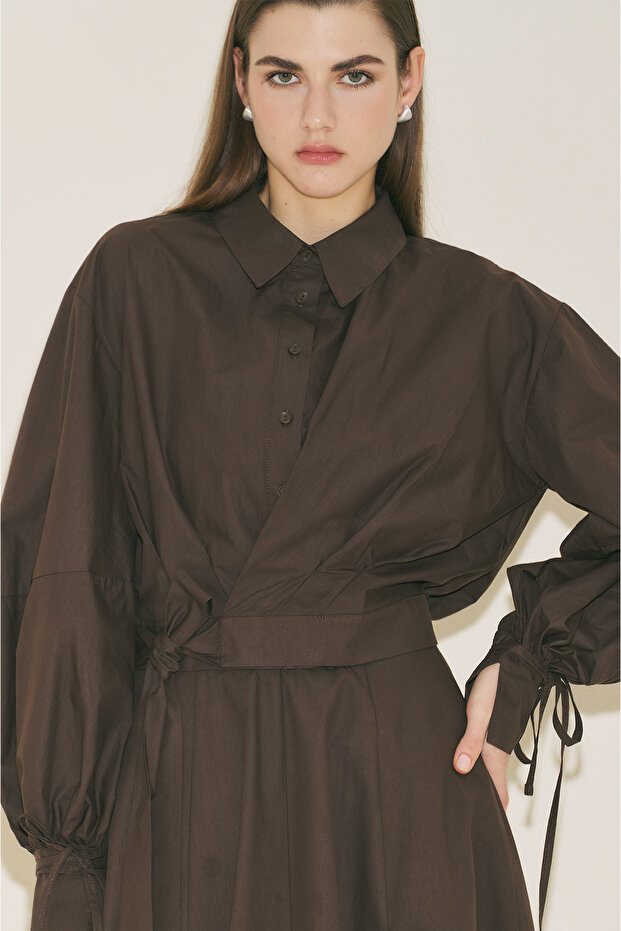 Labeca Tie-Front Shirt Brown
