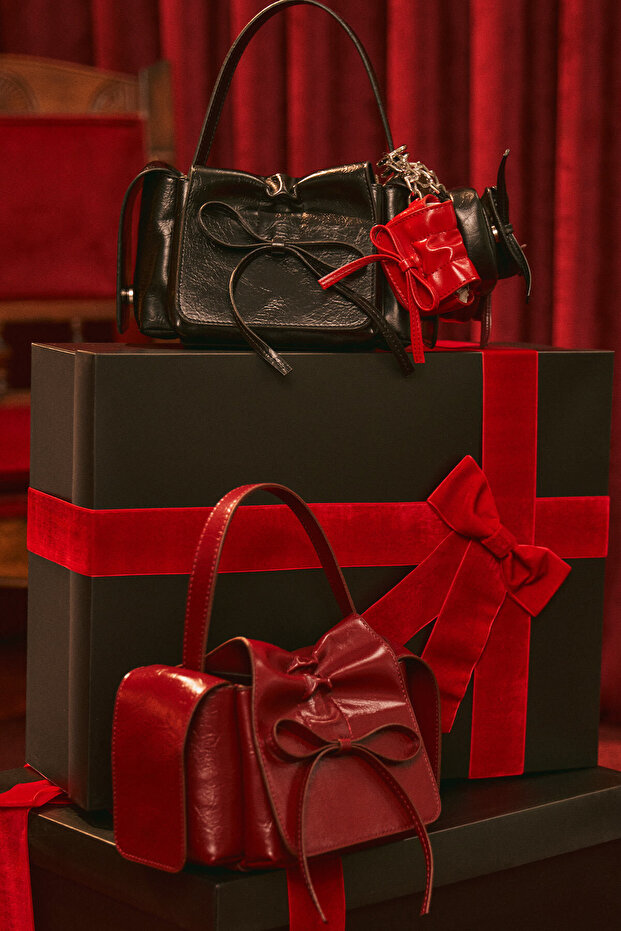 Lyra Bow Tie Bag Bordo