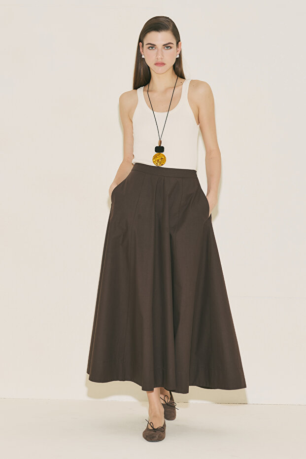 Kup Detailled Flared Skirt Brown